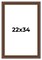 22x34 Traditional Brown Picture Frame - UV Acrylic, Foam Board Backing, Hanging Hardware